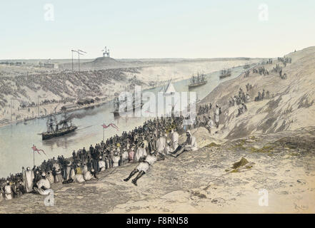 The opening the Suez Canal, on 17 November 1869, Stock Photo