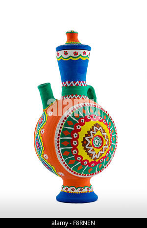 Egyptian painted pottery jug Stock Photo