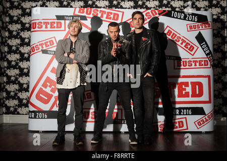 Busted announce their reunion and new tour at the Soho Hotel  Featuring: Busted, James Bourne, Charlie Simpson, Matt Willis Where: London, United Kingdom When: 10 Nov 2015 Stock Photo