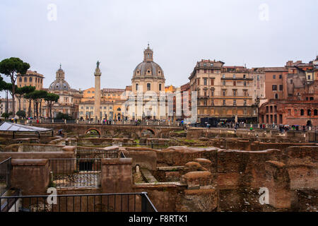 View of Imperial Fora in Rome, Italy Stock Photo