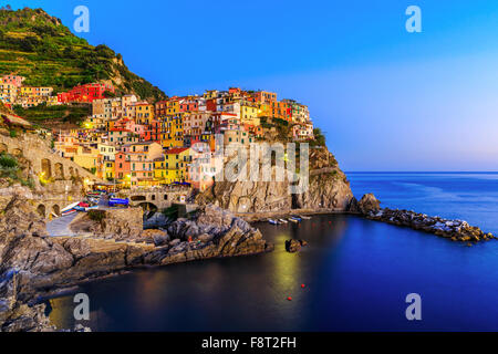 Cinque Terre, Manarola. Fishing village in Cinque Terre national park, Italy. Stock Photo