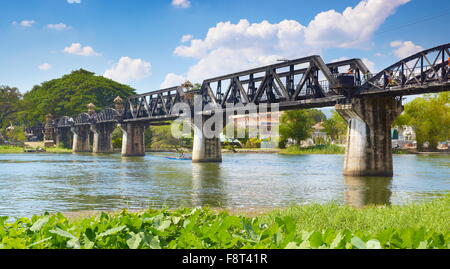 Thailand - Kanchanaburi, Bridge over the river Kwai Stock Photo