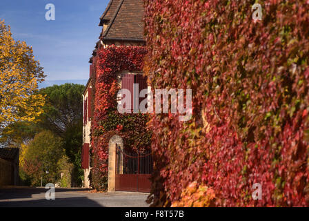 Autumn in Domme, Dordogne, France Stock Photo