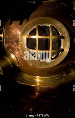 Brass diving helmet Stock Photo