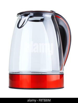 glass electric kettle, isolated on white background Stock Photo