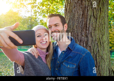 Couple taking a selfie Stock Photo