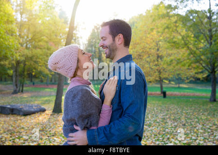 Young couple dating in Park Stock Photo