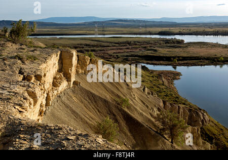 WASHINGTON - The White Bluffs Boat Launch on the banks of the Columbia River from the Hanford Reach National Monument. Stock Photo
