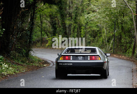 DeLorean cars return to the original Dunmurry Factory in Belfast where they were built. Stock Photo