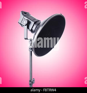 Studio light stand against the gradient Stock Photo