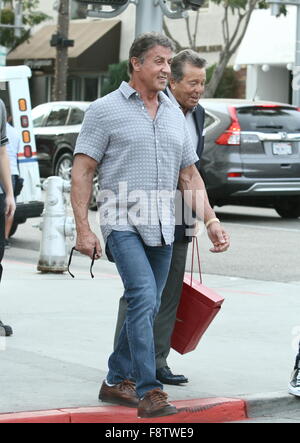 Sylvester Stallone Shop's With Friends Stock Photo