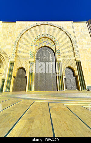 Casablanca Morocco Hassan II Mosque external door detail Stock Photo