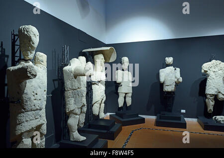 Giant Statues Of Monte Prama, Civic Museum of Archaeology 'Giovanni Marongiu', Cabras, Sardinia Stock Photo