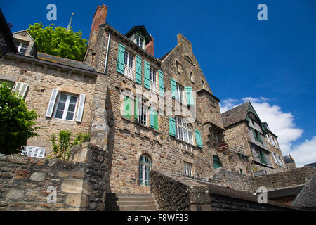 Ancient buildings in le Mont Saint Michel, Normandy, France Stock Photo
