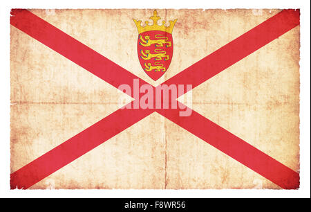 Grunge flag of Jersey (British Crown Estates) created in grunge style Stock Photo