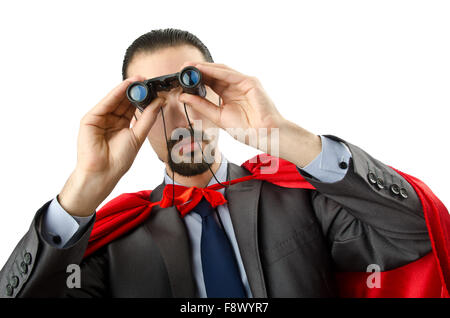 Superman isolated on the white background Stock Photo