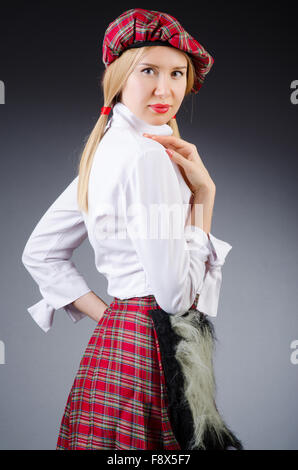 Scottish traditions concept with person wearing kilt Stock Photo