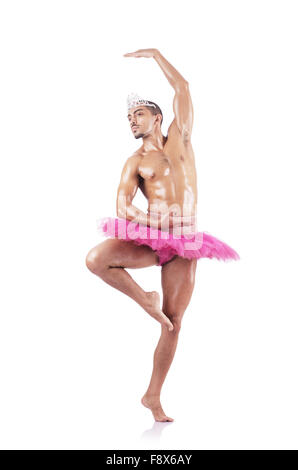 Muscular ballet performer in funny concept Stock Photo