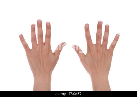 hands show the number ten isolated on white background Stock Photo