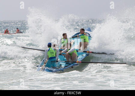 Sydney, Australia. 12th December, 2015. Ocean Thunder Professional surfboat racing from Dee Why Beach involves 24 elite mens teams and 12 elite womens teams from around Credit:  model10/Alamy Live News Stock Photo