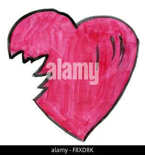 Sad Broken Heart Cartoon Illustration Stock Photo - Alamy