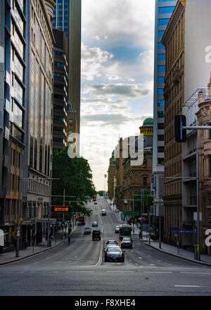 November 2015: Bridge Street in Sydney, Australia early in the morning Stock Photo