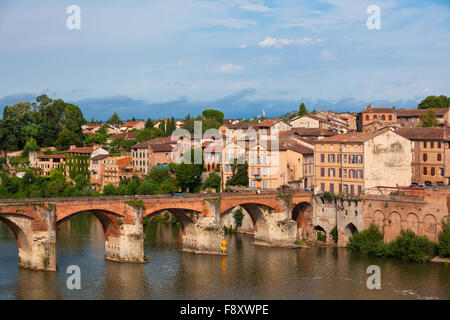 View of the August bridge in Albi, France. Horizontal shot Stock Photo