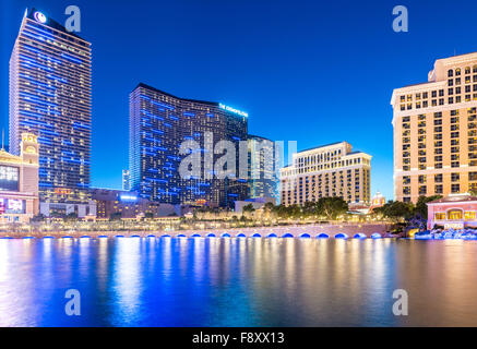 LAS VEGAS - DECEMBER 21: Bellagio casino on December 21, 2013 in Las Vegas. Bellagio casino is one of the famous Vegas casinos Stock Photo