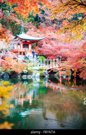 Kyoto, Japan - November 24, 2013: Autumn season,The leave change color of red in Temple japan Stock Photo