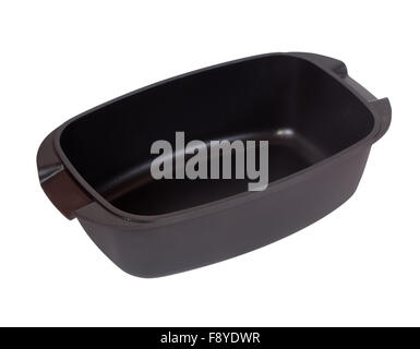 deep frying pan. Isolated over white background Stock Photo