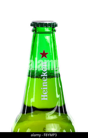 Bottle of Heineken Beer on a white background Stock Photo