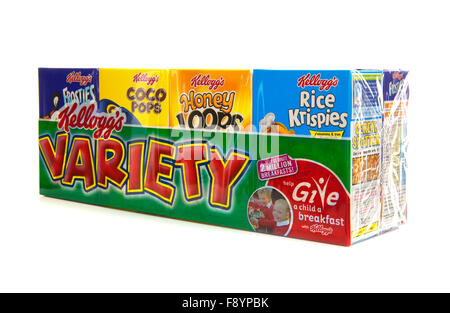 Kelloggs Variety Pack on a white background Stock Photo