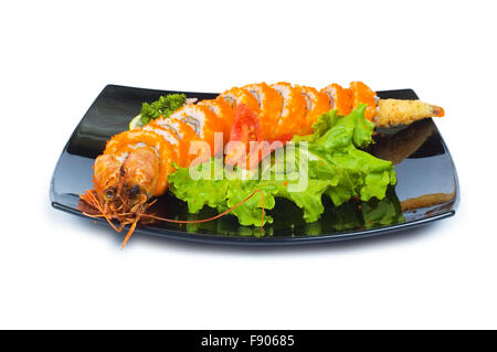 Sushi and crab isolated on the white background Stock Photo