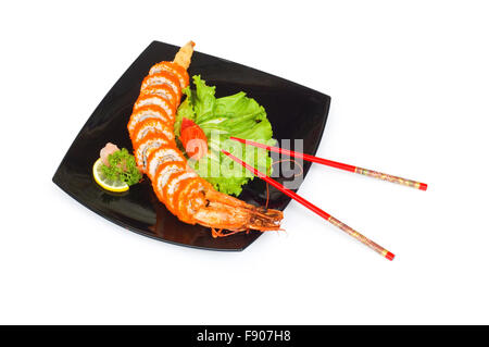 Sushi and crab isolated on the white background Stock Photo