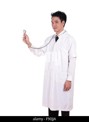 doctor with stethoscope isolated on white background Stock Photo