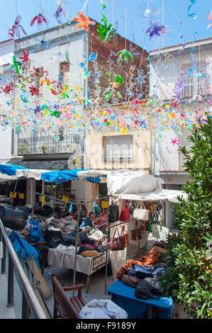 Street market, Tordera, Maresme County, Province of Barcelona, Catalonia, Spain Stock Photo