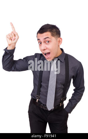 A young man wearing suit isolated on white Stock Photo