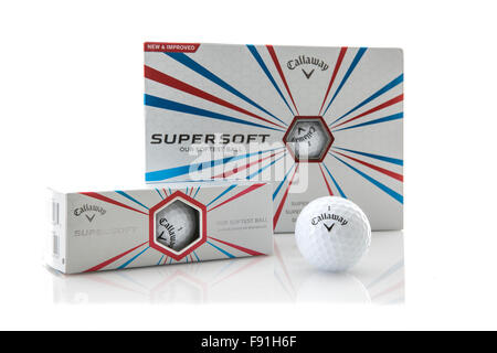 Box's of Callaway Supersoft Golf Balls on a white background Stock Photo