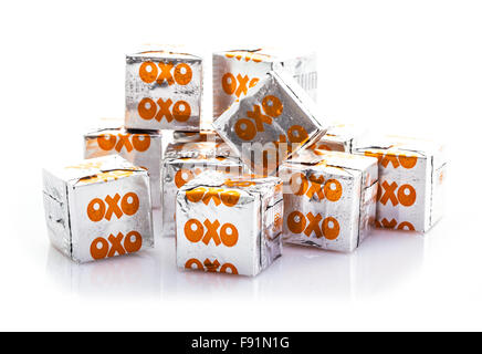 Chicken OXO stock cubes on a White Background Stock Photo