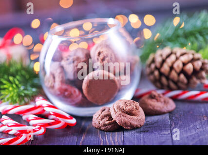 christmas sweety and christmas decoration on a table Stock Photo