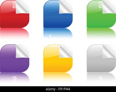 Color shape stickers on a white background. Vector illustration. Stock Vector