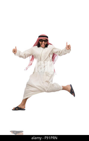 Arab man jumping from joy Stock Photo