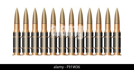 A bullet belt isolated over a white background Stock Vector