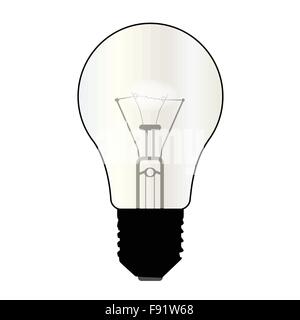 A typical standard light bulb over a white background Stock Vector