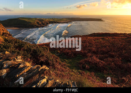 Sunset over bay at Muckross, Kilcar, County Donegal, Republic of Ireland, Europe. Stock Photo
