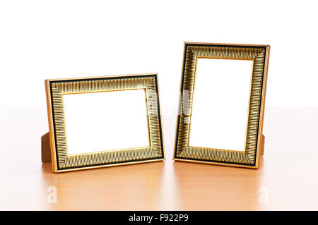 Photo frames on the table Stock Photo