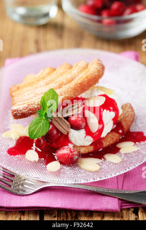 Fan shaped puff pastry, Italian sfogliatine, three Palmier cookie ...