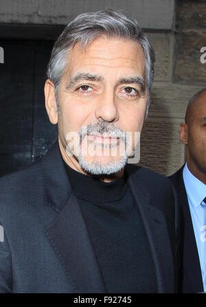 George Clooney visits Social Bite, a charitable organisation to help the homeless. This is George's first visit to Scotland since 1995.  Featuring: George Clooney Where: Edinburgh, United Kingdom When: 12 Nov 2015 Stock Photo