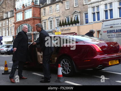 George Clooney visits Social Bite, a charitable organisation to help the homeless. This is George's first visit to Scotland since 1995.  Featuring: George Clooney Where: Edinburgh, United Kingdom When: 12 Nov 2015 Stock Photo