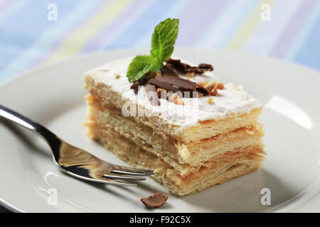 Mille-feuille pastry dusted with powdered sugar Stock Photo